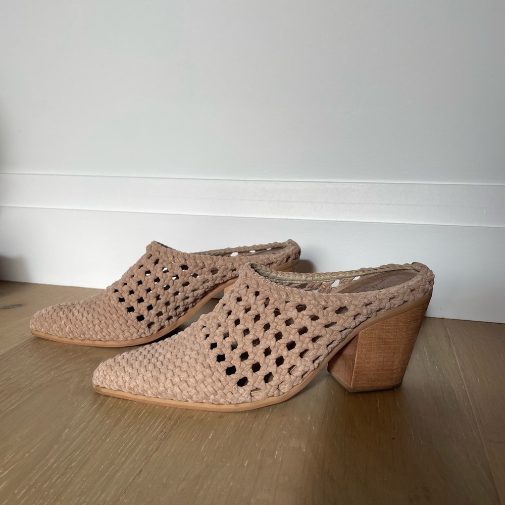 Jeffery Campbell for Free People suede woven mules